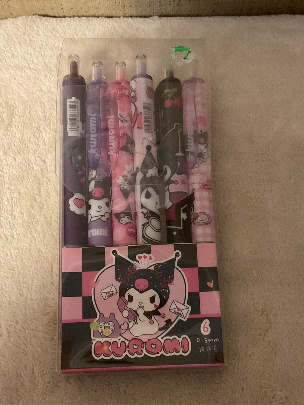 Kuromi Themed Gel Pen Set in Pink & Purple - 6 Pack